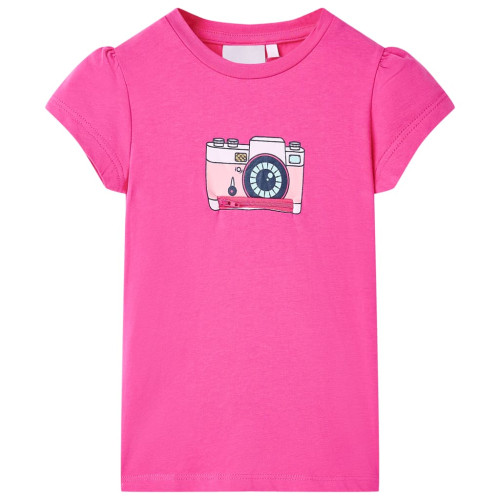 vidaXL T-shirt för barn mörk rosa 128