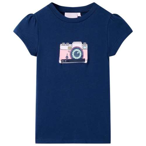 vidaXL T-shirt för barn marinblå 116