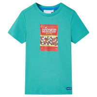 Produktbild för T-shirt med korta ärmar för barn mörk mintgrön 116
