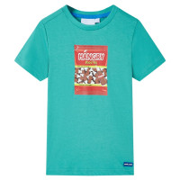 Produktbild för T-shirt med korta ärmar för barn mörk mintgrön 92