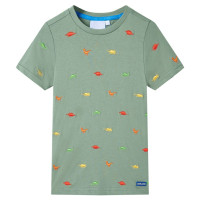 Miniatyr av produktbild för T-shirt med korta ärmar för barn khaki 128