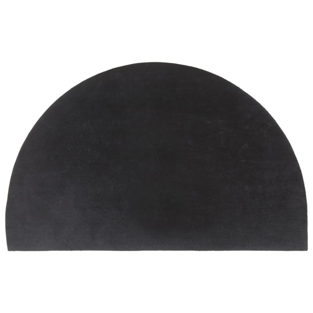 Produktbild för Dörrmatta mörkgrå halvrund 50x80 cm tuftad kokos