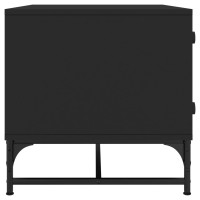 Miniatyr av produktbild för Soffbord med glasdörrar svart 68,5x50x50 cm