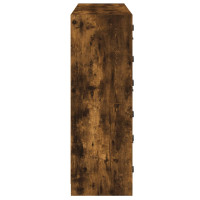 Produktbild för Bokhylla med dörrar rökfärgad ek 136x37x109 cm konstruerat trä