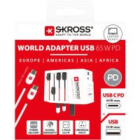 Miniatyr av produktbild för World Adapter MUV USB AC65PD 1xUSB-C PD + 1xUSB-A 65W