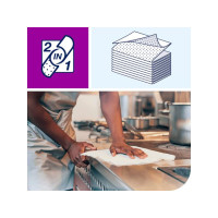 Produktbild för Rengöringsduk TORK 2-i-1 W8 vit 45/fp