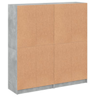 Produktbild för Bokhylla med dörrar betonggrå 136x37x142 cm konstruerat trä
