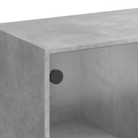 Produktbild för Bokhylla med dörrar betonggrå 136x37x142 cm konstruerat trä