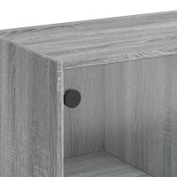Produktbild för Bokhylla med dörrar grå sonoma 136x37x142 cm konstruerat trä