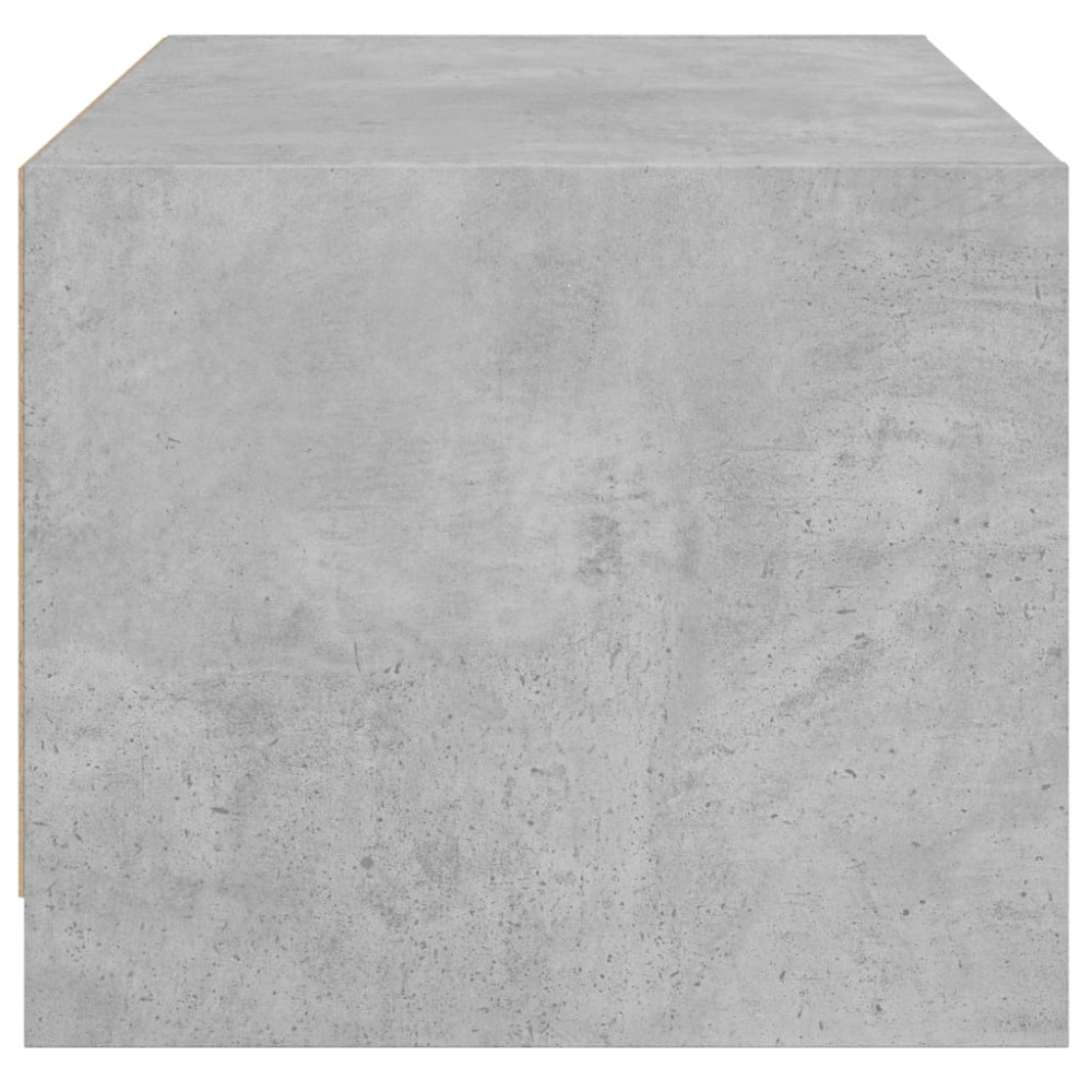 Produktbild för Soffbord med glasdörrar betonggrå 68x50x42 cm