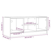 Produktbild för Tv-bänk med glasdörrar sonoma-ek 102x37x42 cm