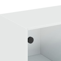 Produktbild för Sidoskåp med glasdörrar vit 102x37x35 cm