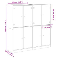 Produktbild för Bokhylla med dörrar sonoma-ek 136x37x142 cm konstruerat trä