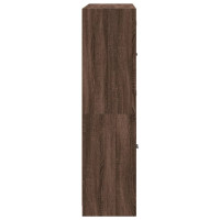 Miniatyr av produktbild för Bokhylla med dörrar brun ek 136x37x142 cm konstruerat trä