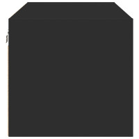 Produktbild för Sidoskåp med glasdörrar svart 102x37x35 cm