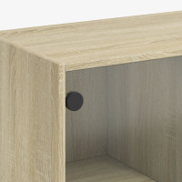 Produktbild för Bokhylla med dörrar sonoma-ek 136x37x142 cm konstruerat trä