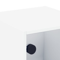 Produktbild för Sängskåp med glasdörr vit 35x37x35 cm