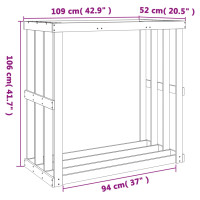 Produktbild för Vedställ vaxbrun 109x52x106 cm massiv furu