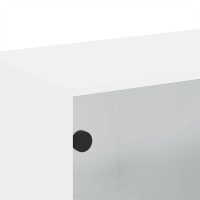 Produktbild för Sidoskåp med glasdörrar 2 st vit 68,5x37x35 cm