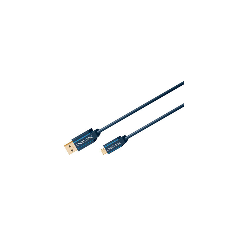 Produktbild för ClickTronic 0.5m USB 2.0 A-mini B m/m USB-kablar 0,5 m USB A Mini-USB B Blå