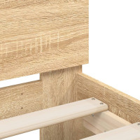 Miniatyr av produktbild för Sängram med huvudgavel sonoma-ek 75x190 cm konstruerat trä