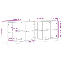 Produktbild för Bokhylla med dörrar betonggrå 204x37x75 cm konstruerat trä