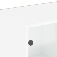 Produktbild för Bokhylla med dörrar vit 204x37x75 cm konstruerat trä