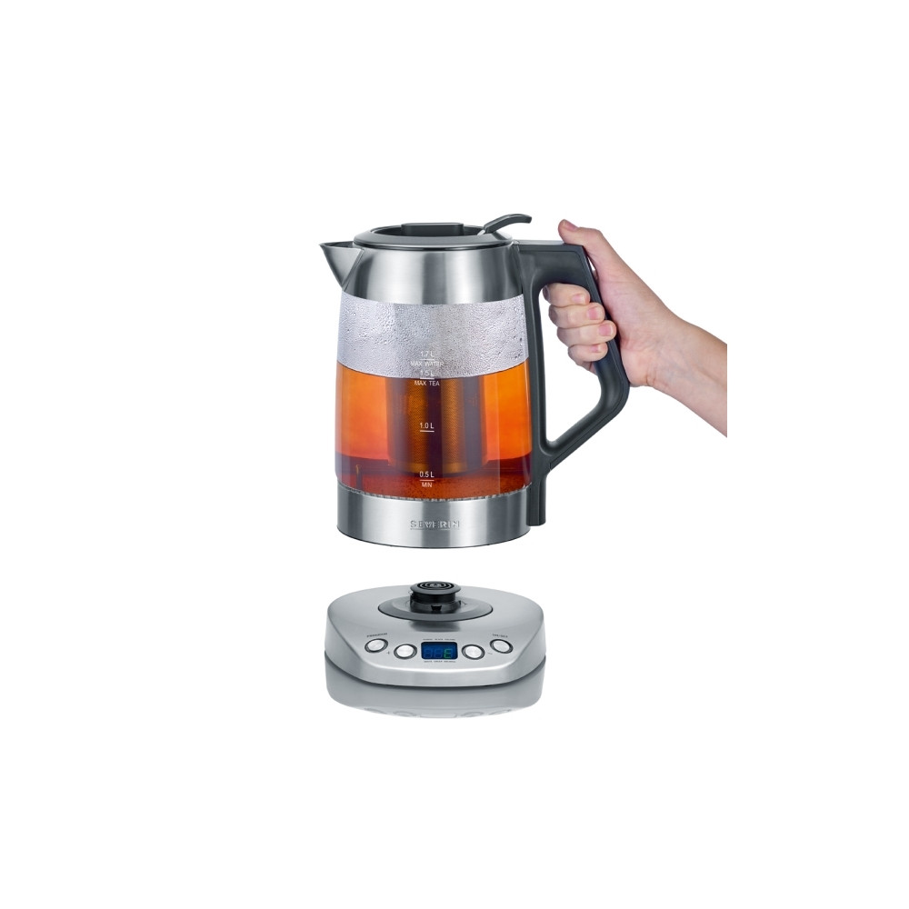 Produktbild för SEVERIN WK 3647 Mini Travel - vattenkokare - borstat stål/svart