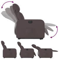 Produktbild för Elektrisk reclinerfåtölj med uppresningshjälp brun tyg