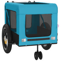 Miniatyr av produktbild för Cykelvagn för djur blå och svart oxfordtyg och järn