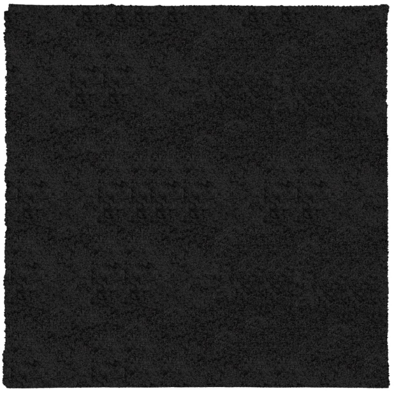 Produktbild för Matta långluggad modern svart 120x120 cm
