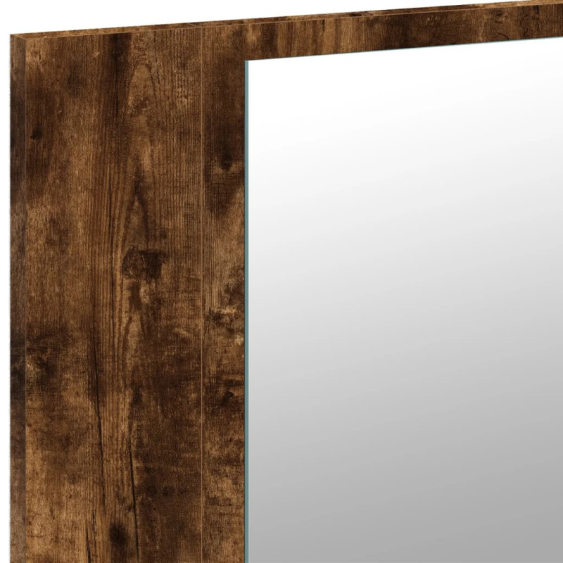 Produktbild för Spegelskåp med LED rökfärgad ek 80x12x45 cm akryl