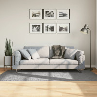 Produktbild för Matta långluggad modern grå 100x200 cm