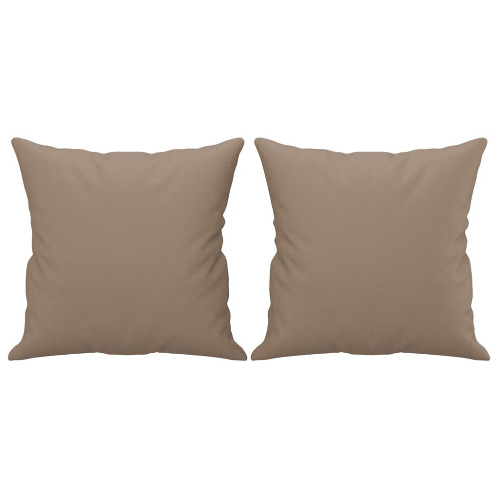 Produktbild för 2-sits soffa med prydnadskuddar cappuccino 120 cm konstläder