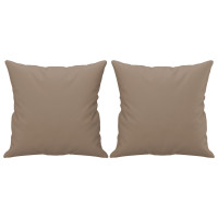 Produktbild för 2-sits soffa med prydnadskuddar cappuccino 120 cm konstläder