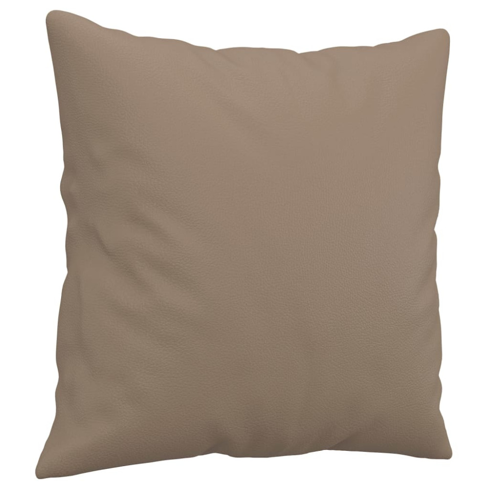 Produktbild för 2-sits soffa med prydnadskuddar cappuccino 120 cm konstläder