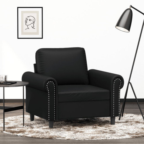 vidaXL Fåtölj svart 60 cm konstläder
