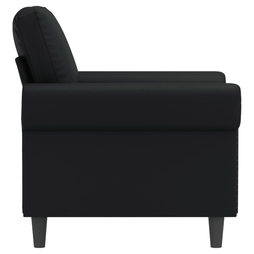 Produktbild för Fåtölj svart 60 cm konstläder