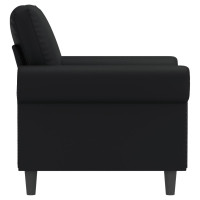 Produktbild för Fåtölj svart 60 cm konstläder