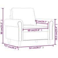Produktbild för Fåtölj svart 60 cm konstläder