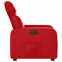 Produktbild för Elektrisk reclinerfåtölj röd konstläder