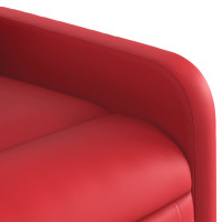 Produktbild för Reclinerfåtölj med uppresningshjälp röd konstläder