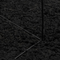 Produktbild för Ryamatta PAMPLONA lång lugg modern svart Ø 100 cm