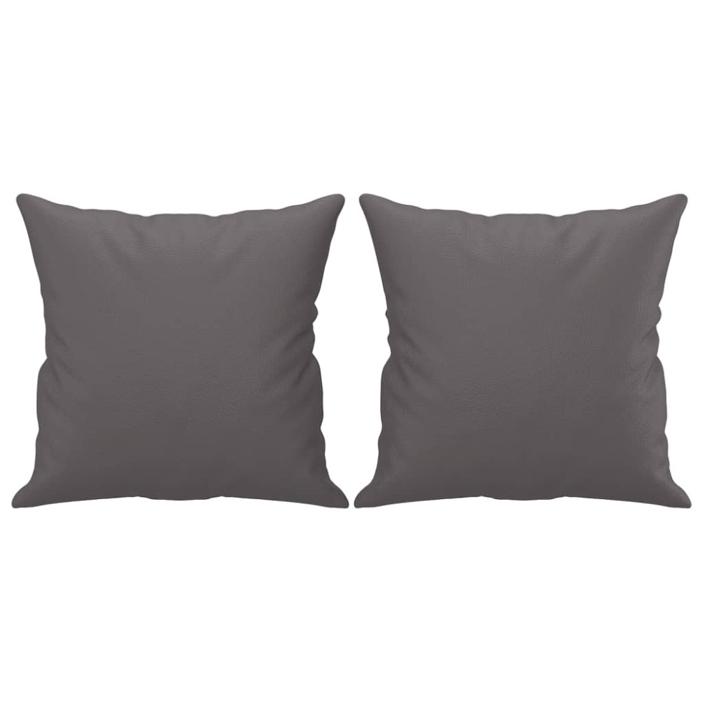 Produktbild för 2-sits soffa med prydnadskuddar grå 120 cm konstläder