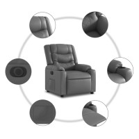 Produktbild för Elektrisk reclinerfåtölj grå konstläder