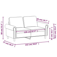 Produktbild för 2-sitssoffa vinröd 120 cm fuskläder