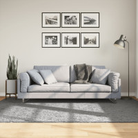 Produktbild för Ryamatta PAMPLONA lång lugg modern grå 160x230 cm