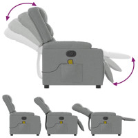Miniatyr av produktbild för Massagefåtölj ljusgrå tyg