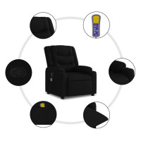 Miniatyr av produktbild för Massagefåtölj svart tyg