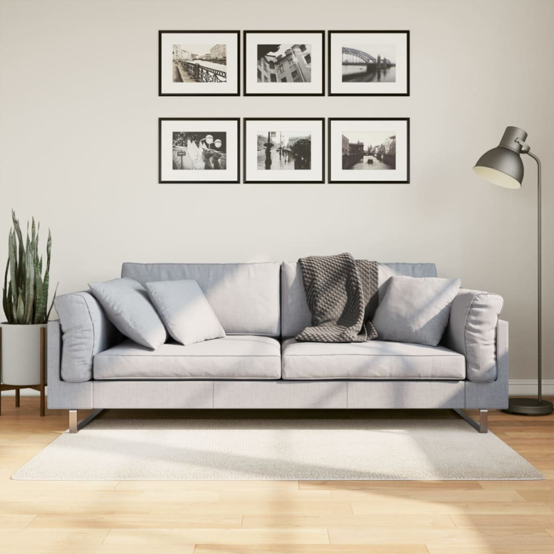 Produktbild för Matta IZA kort lugg skandinavisk look gräddvit 80x150 cm